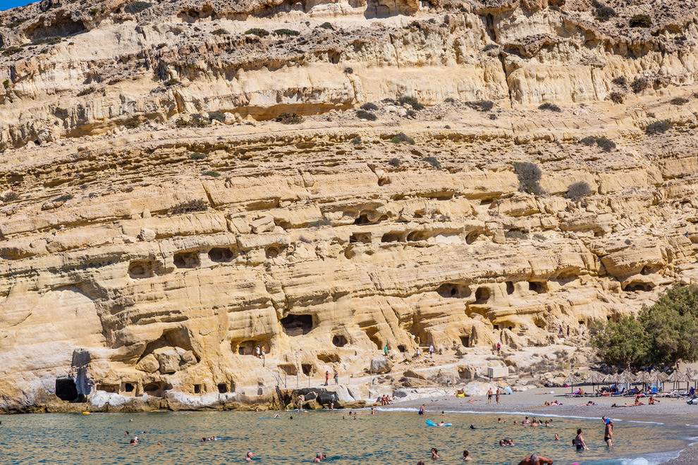 Matala-strand Kréta szigete